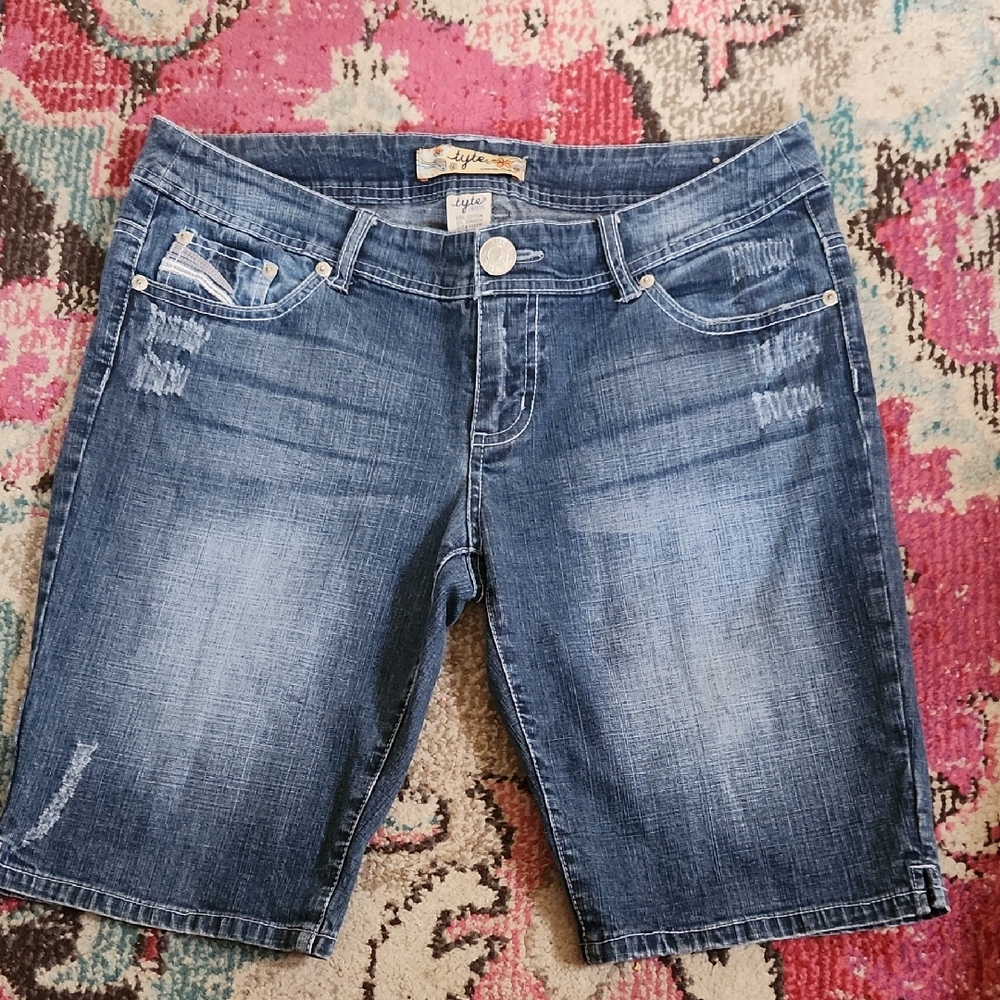 Tyte Distressed Blue Jean Shorts